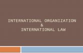 INTERNATIONAL ORGANIZATION & INTERNATIONAL LAW. International Organization & International Law  4 Most Important Things to Know about IO  The Basics.