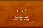 Unit 2 Ecosystems and How They Change. Everything in an ecosystem interacts by 2 main processes: Everything in an ecosystem interacts by 2 main processes: