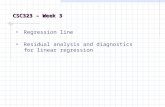 CSC323 – Week 3 Regression line Residual analysis and diagnostics for linear regression.