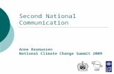 Second National Communication Anne Rasmussen National Climate Change Summit 2009.
