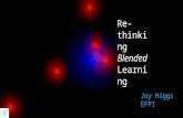 Re- thinking Blended Learning Joy Higgs EFPI the combination of face-to-face teaching and learning with online teaching and learning EARLY Blended Learning.