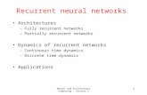 Neural and Evolutionary Computing - Lecture 5 1 Recurrent neural networks Architectures â€“Fully recurrent networks â€“Partially recurrent networks Dynamics