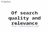 Of search quality and relevance Andrew Aksyonoff,