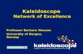 Kaleidoscope Network of Excellence Professor Barbara Wasson University of Bergen, Norway.