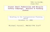 Street Smart Pedestrian and Bicycle Safety Campaign: Results & Funding Status Briefing to the Transportation Planning Board November 15, 2006 Michael Farrell,