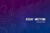 ESSAY WRITING TIPS AND TRICKS. BUILDING INTRODUCTIONS 1.Most introductions begin with a general statement that leads the reader into the topic, showing.