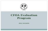 2012 SEASON CFOA Evaluation Program. Evaluation Purpose Uniformed officiating.