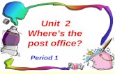 Unit 2 Where’s the post office? Period 1. New words post office library hotel restaurant bank supermarket 邮电局 图书馆 旅馆 饭店 银行 超级市场.
