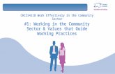 CHCCS411B Work Effectively in the Community Sector #1: Working in the Community Sector & Values that Guide Working Practices.