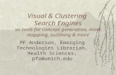 Visual & Clustering Search Engines as tools for concept generation, mind mapping, outlining & more PF Anderson, Emerging Technologies Librarian, Health.