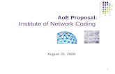 AoE Proposal: Institute of Network Coding August 25, 2009 1.