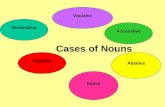 Cases of Nouns Nominative Accusative Genitive Dative Ablative Vocative.