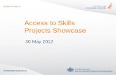 Access to Skills Projects Showcase 30 May 2012. Agenda 10.00 â€“ 10.15Welcome, Overview & NVELS Update 10.15 am â€“ 12.00 pm Projects Showcase 12.00 â€“ 1.00