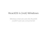 ReactOS is (not) Windows Windows internals and why ReactOS couldn’t just use a Linux kernel.
