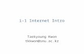 I-1 Internet Intro Taekyoung Kwon tkkwon@snu.ac.kr.
