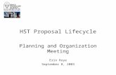 HST Proposal Lifecycle Planning and Organization Meeting Erin Roye September 8, 2003.
