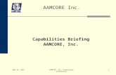 AAMCORE Inc. 14-Oct-15 AAMCORE, Inc. Proprietary Information1 Capabilities Briefing AAMCORE, Inc.