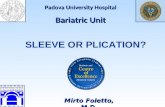 Padova University Hospital Bariatric Unit Mirto Foletto, M.D. SLEEVE OR PLICATION?