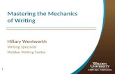 1 Mastering the Mechanics of Writing Hillary Wentworth Writing Specialist Walden Writing Center.