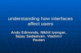 Understanding how interfaces affect users Andy Edmonds, Nikhil Iyengar, Sajay Sadasivan, Vladimir Paulen.