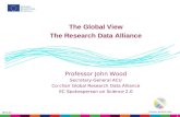 1 14/10/2015 The Global View The Research Data Alliance Professor John Wood Secretary-General ACU Co-chair Global Research Data Alliance EC Spokesperson
