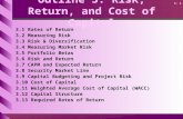 3- 1 Outline 3: Risk, Return, and Cost of Capital 3.1 Rates of Return 3.2 Measuring Risk 3.3 Risk & Diversification 3.4 Measuring Market Risk 3.5 Portfolio.