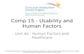 Comp 15 - Usability and Human Factors Unit 4a - Human Factors and Healthcare This material was developed by Columbia University, funded by the Department.