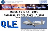 March 16 & 17, 2011 Radisson at the Port * Cape Canaveral, FL MISSION SUCCESS STARTS WITH SAFETY QLF National Aeronautics and Space Administration Office.