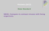 State Standard SB3D. Compare & contrast viruses with living organisms. Viruses (18.2)