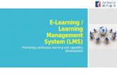 E-Learning / Learning Management System (LMS) Promoting continuous learning and capability development.