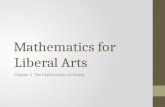 Mathematics for Liberal Arts Chapter 1 The Mathematics of Voting.