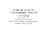 Informatics for the Neuroimaging Research Enterprise Dan Marcus Washington University NITRC Enhancement Grantee Meeting Monday, June 30, 2008.