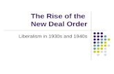 The Rise of the New Deal Order Liberalism in 1930s and 1940s.