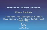Radiation Health Effects Elena Buglova Incident and Emergency Centre Department of Nuclear Safety and Security.