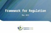 Framework for Regulation May 2015. Outline of Presentation 1.Background – Initiation of the Framework – Purpose of the Framework 2.2014 Framework Review.