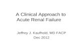 A Clinical Approach to Acute Renal Failure Jeffrey J. Kaufhold, MD FACP Dec 2012.