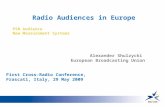 Radio Audiences in Europe PSB Audience New Measurement Systems Alexander Shulzycki European Broadcasting Union First Cross-Radio Conference, Frascati,
