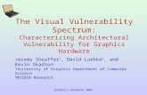 Graphics Hardware 2006 The Visual Vulnerability Spectrum: Characterizing Architectural Vulnerability for Graphics Hardware Jeremy Sheaffer †, David Luebke.
