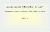 Introduction to Information Security Lecture 2: Quick Overview on Information Security 2009. 6.