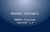 Market Concepts MBRRR Training Session 1.4. Markets: Overview Why are markets important? Market definitions Group Exercise: Market functioning and efficiency.