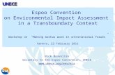 Espoo Convention on Environmental Impact Assessment in a Transboundary Context Workshop on “Making Aarhus work in international forums” Geneva, 23 February.