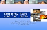 Emergency Plans AURA INC. Chile Mario Gonzalez Kemnis Safety and Environmental Engineer Diciembre 2007.