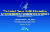 The United States Health Information Knowledgebase: Federal/State Initiatives An AHRQ Research Project J. Michael Fitzmaurice, PhD, AHRQ Robin Barnes,