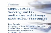 CONNECTIVITY Serving multi-audiences multi- ways with multi-strategies Lee Rainie Director – Pew Internet Project DigitalNow – Association Leadership conference.