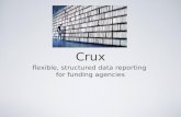 Crux flexible, structured data reporting for funding agencies.