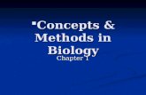 Concepts & Methods in Biology Chapter 1. Biology Scientific study of life Lays the foundation for asking basic questions about life and the natural.