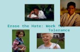 Erase the Hate: Work for Tolerance. Some of the goals of Healthful Living Education are to... –Define tolerance –Explain why tolerance is important to.