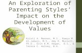 An Exploration of Parenting Styles’ Impact on the Development of Values Kristi A. Mannon, M.S., Rawya M. Al-Jabari, M.S., Amy R. Murrell, Ph.D., Erin K.M.