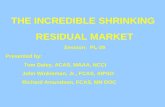 THE INCREDIBLE SHRINKING RESIDUAL MARKET Session: PL-39 Presented by: Tom Daley, ACAS, MAAA, NCCI John Winkleman, Jr., FCAS, AIPSO Richard Amundson, FCAS,
