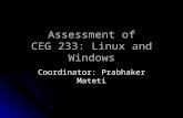 Assessment of CEG 233: Linux and Windows Coordinator: Prabhaker Mateti.